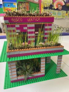 a lego garden created by children from a prep school in Pimlico