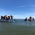 children on rafts