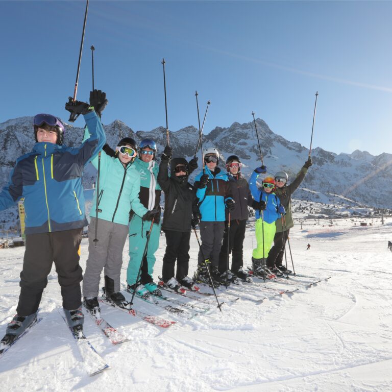 students in skiing gear