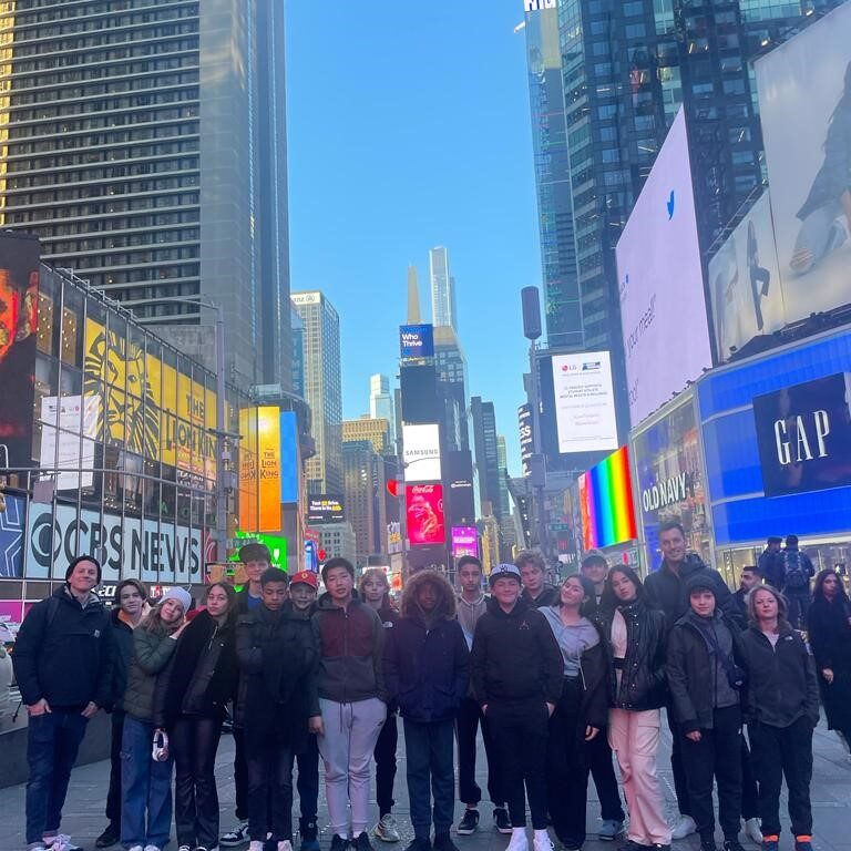 students at Times Square
